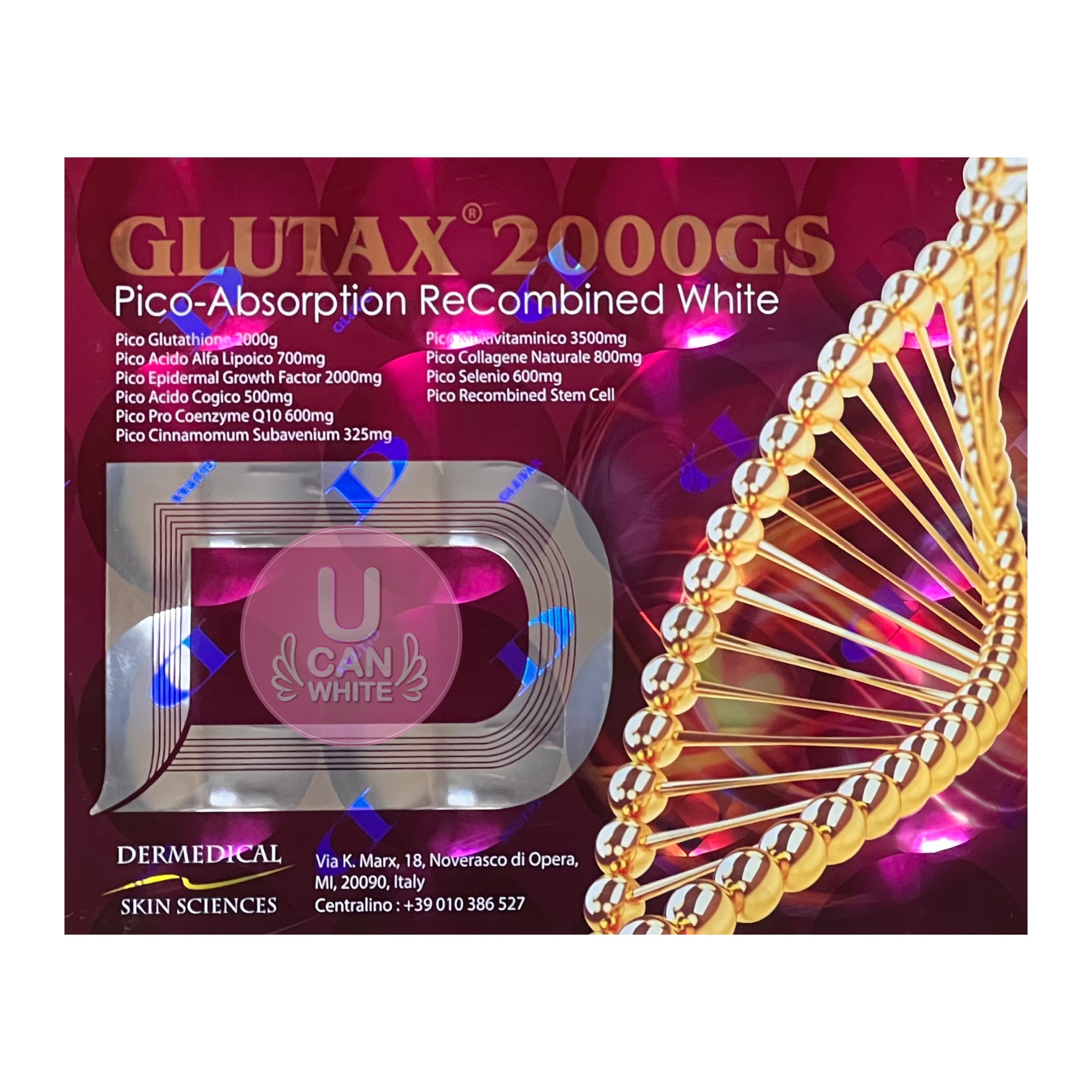 Glutax 2000gs (italy) โซ่ทอง (แท้มีสแกน)